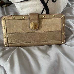 Coach Metallic Gold Signature Continental Wallet
